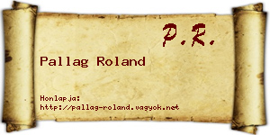 Pallag Roland névjegykártya