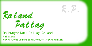 roland pallag business card